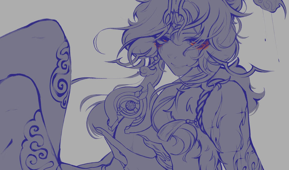 Character Design Rough - Solitary Suanni Humanized